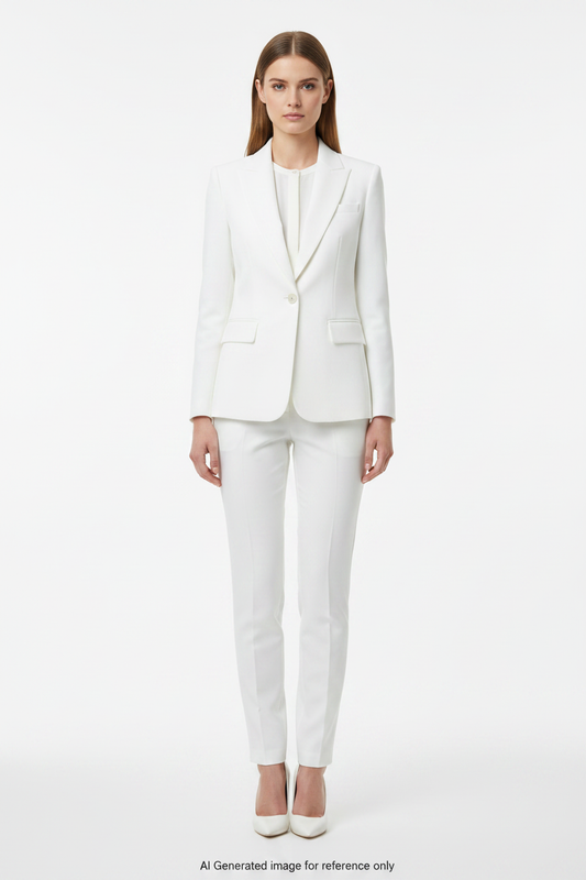 White Super 110's Wool – 275g | Bespoke Women's Suit & Separates