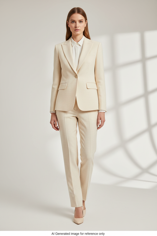 Ivory Super 110's Wool – 275g | Bespoke Women's Suit & Separates