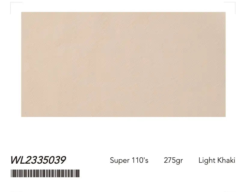 Light Khaki Super 110’s Wool Suit – 275g Contemporary Tailoring