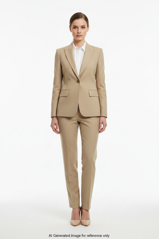 Light Khaki Super 110's Wool – 275g | Bespoke Women's Suit & Separates