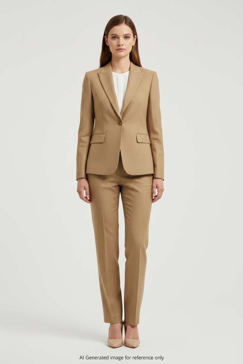 Khaki Super 110's Wool – 275g | Bespoke Women's Suit & Separates