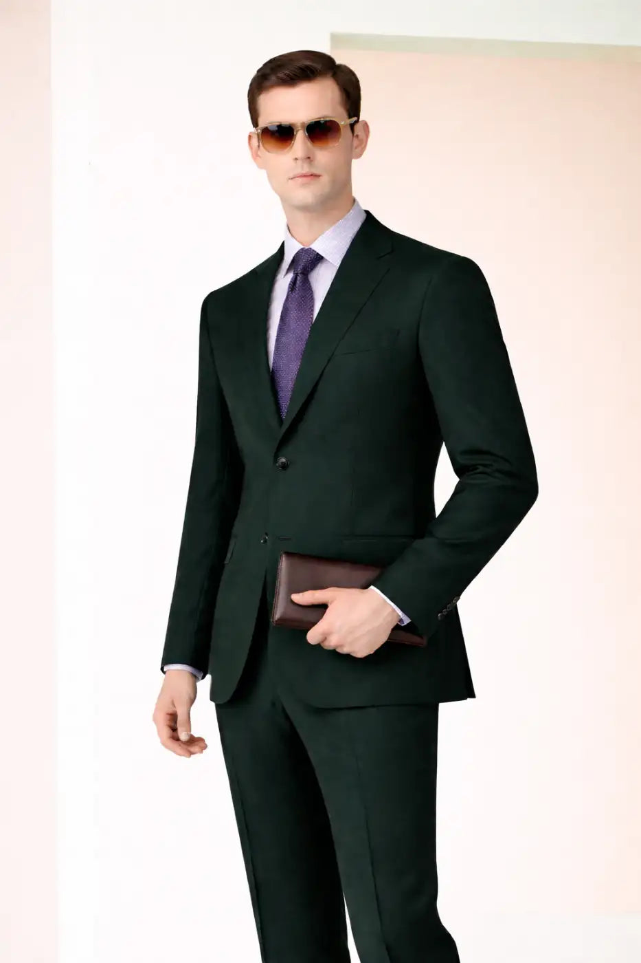 Forest Green Super 110’s Wool Suit – 275g Contemporary Tailoring