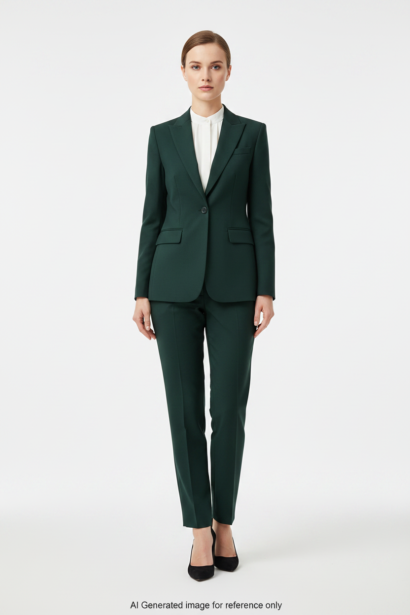 Forest Green Super 110's Wool – 275g | Bespoke Women's Suit & Separates