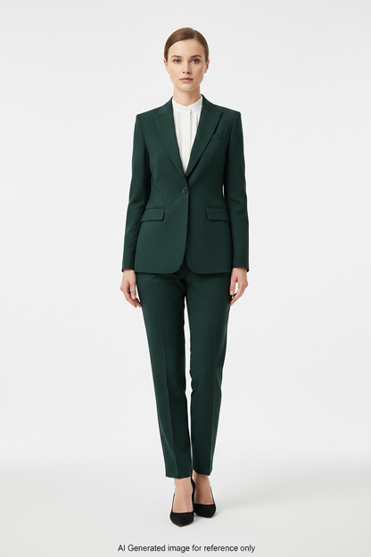 Forest Green Super 110's Wool – 275g | Bespoke Women's Suit & Separates