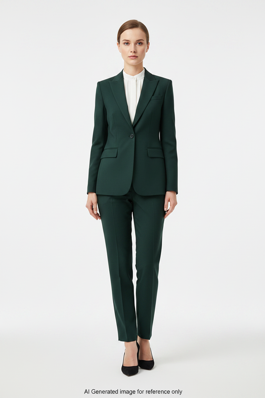 Forest Green Super 110's Wool – 275g | Bespoke Women's Suit & Separates
