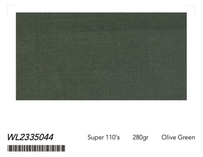 Olive Green Super 110’s Wool Suit – 280g Modern Tailoring