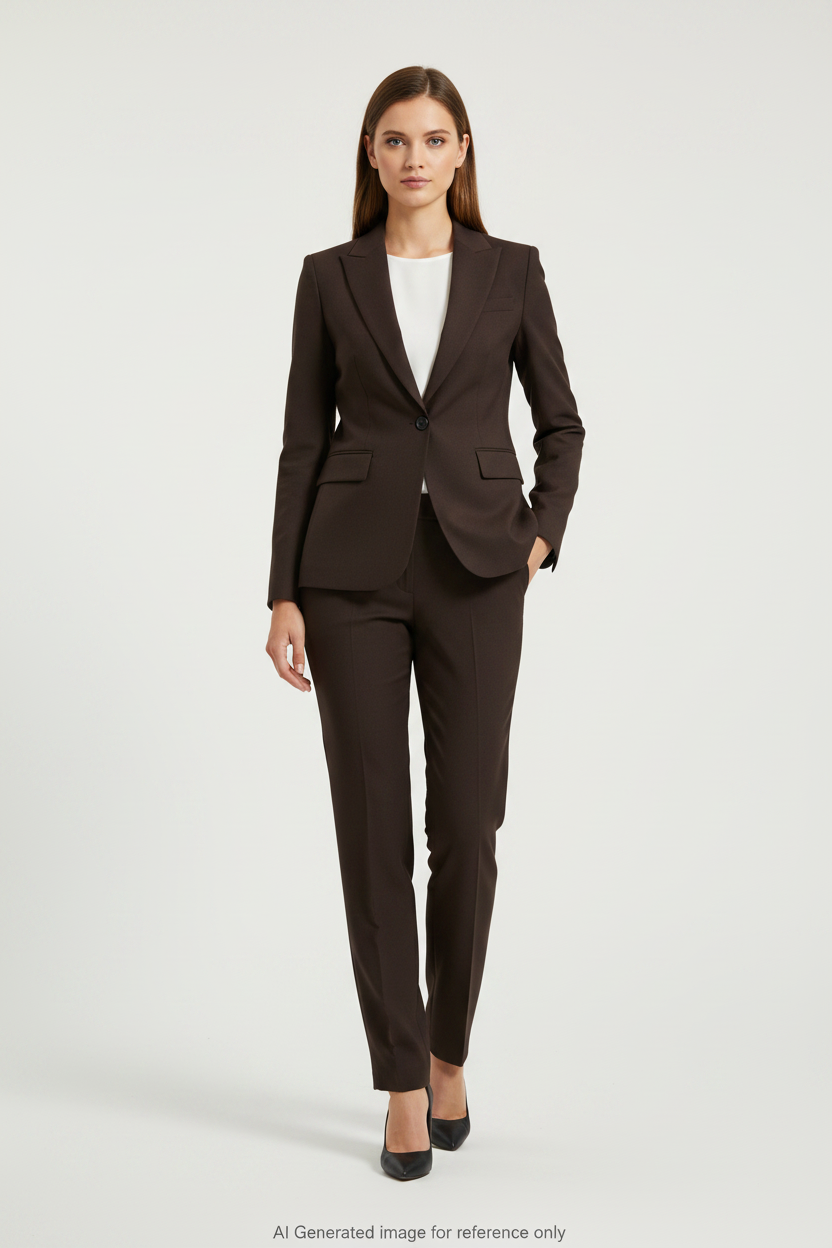 Brown Textured Super 110's Wool – 275g | Bespoke Women's Suit & Separates