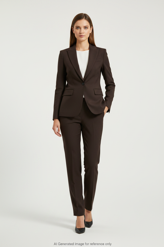 Brown Textured Super 110's Wool – 275g | Bespoke Women's Suit & Separates