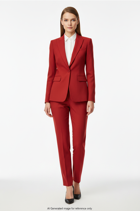 Red Super 110's Wool – 275g | Bespoke Women's Suit & Separates