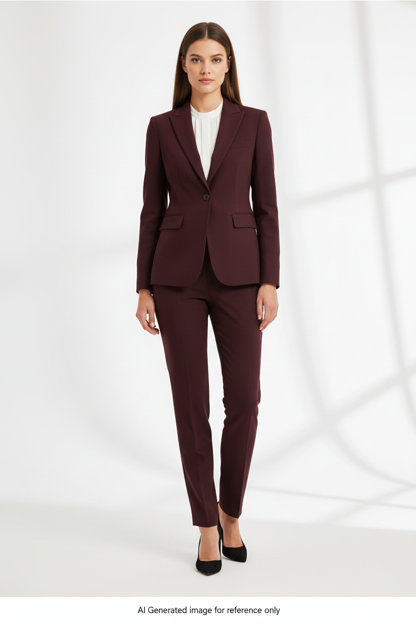 Dark Burgundy Textured Super 110's Wool – 275g | Premium Suiting & Tailoring Wool