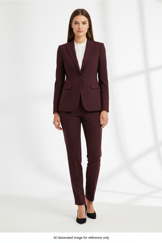 Dark Burgundy Textured Super 110's Wool – 275g | Premium Suiting & Tailoring Wool