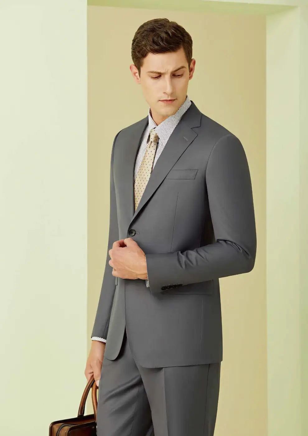 Men’s Greyish Green Suit – Super 110’s Wool 275g | Modern Tailored Business & Formal Suit