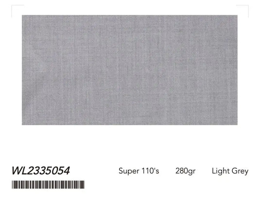 Men’s Light Grey Suit – Super 110’s Wool 280g | Premium Tailored Wedding & Business Suit