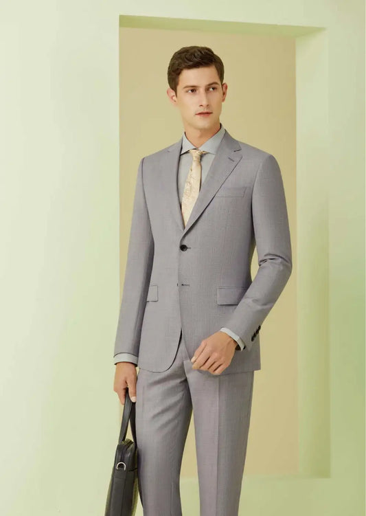 Men’s Light Grey Suit – Super 110’s Wool 280g | Premium Tailored Wedding & Business Suit