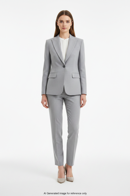 Light Grey Subtle textured weave Super 110's Wool – 280g | Bespoke Women's Suit & Separates