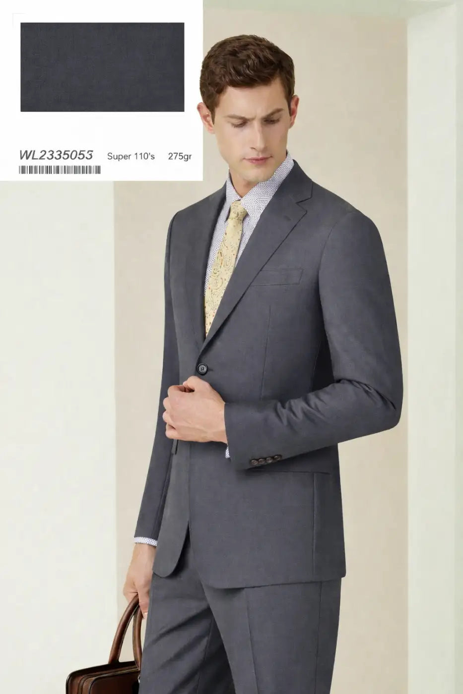 Men’s Dark Grey Textured Suit – Super 110’s Wool 280g | Premium Tailored Business & Formal Suit