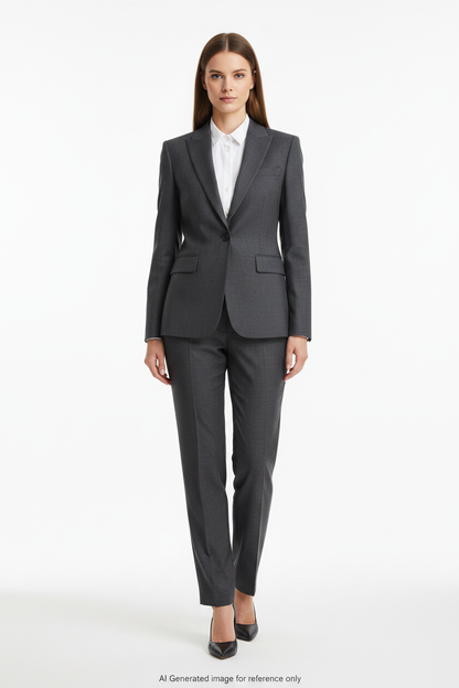 Dark Grey Textured weave Super 110's Wool – 280g | Bespoke Women's Suit & Separates