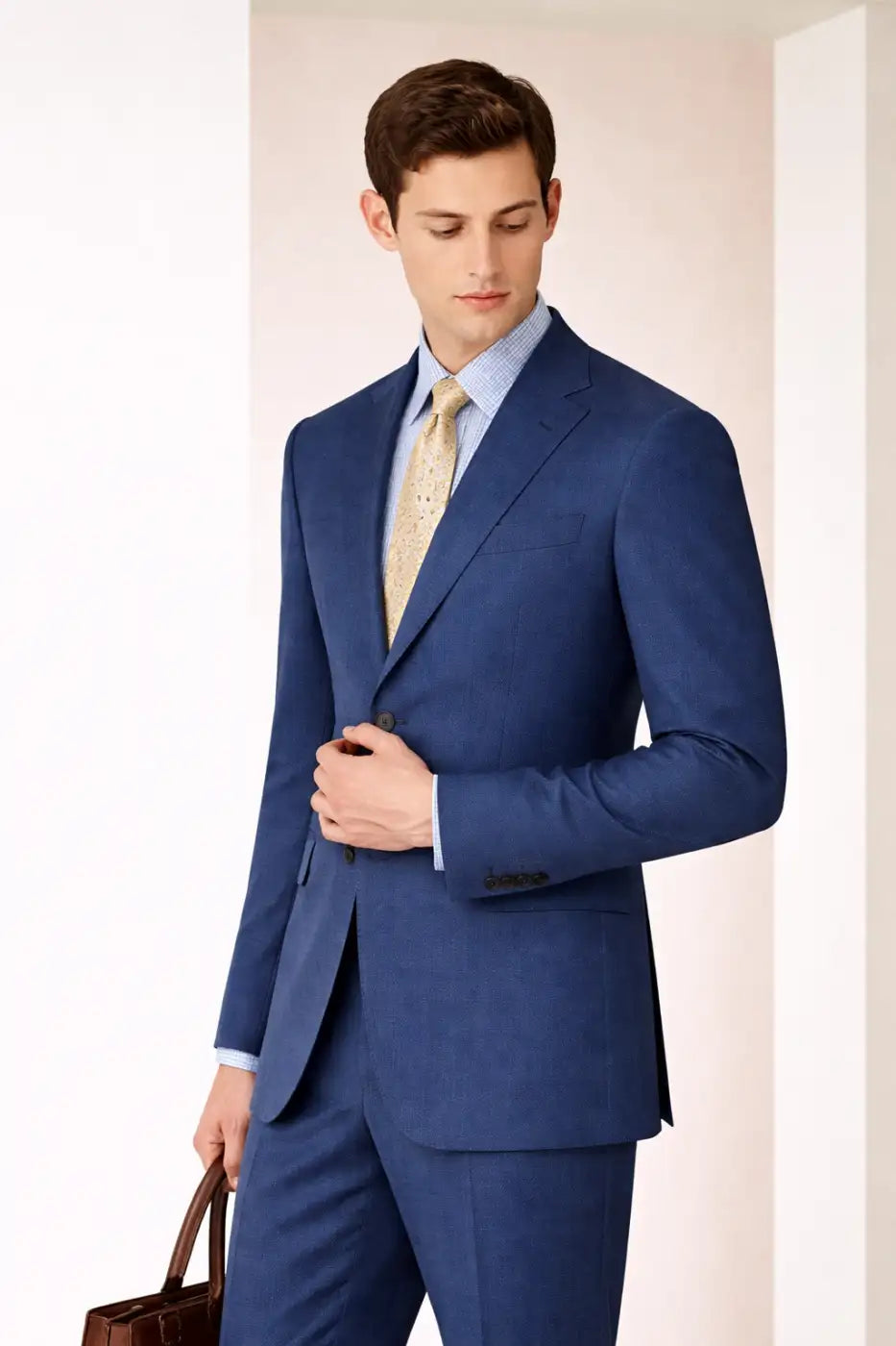 Men’s Mid Blue Suit – Super 110’s Wool 280g | Premium Tailored Business, Wedding & Formal Suit