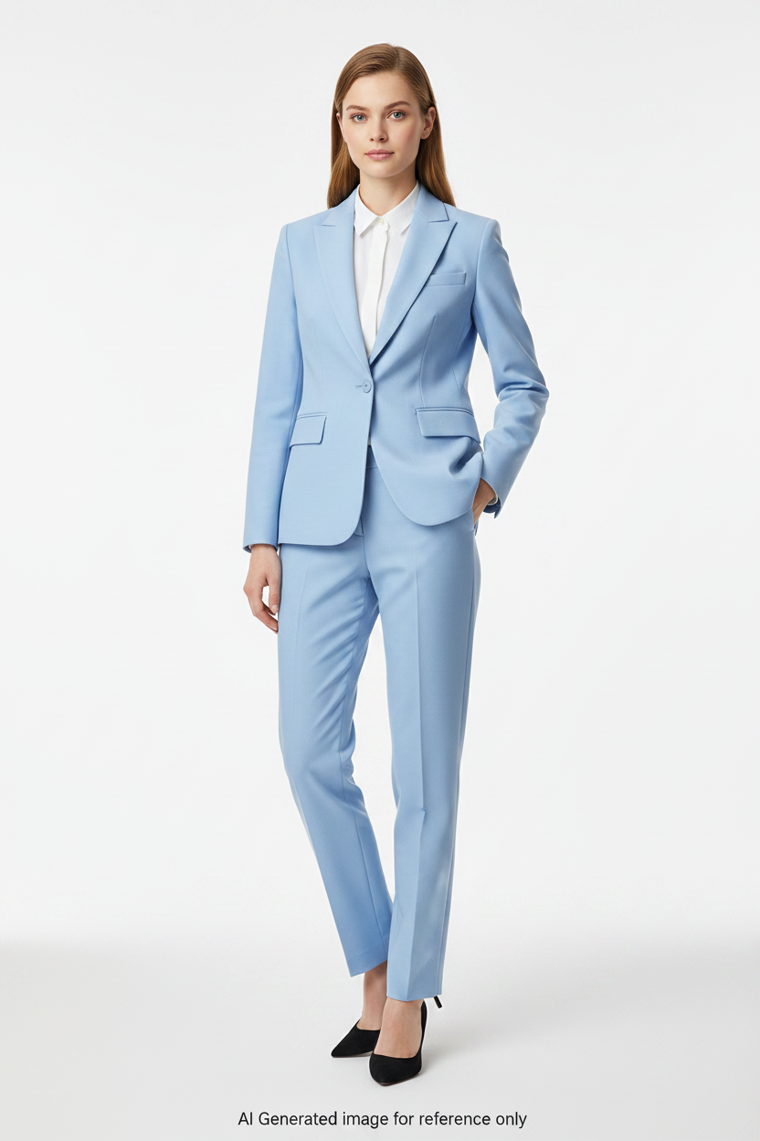 Light Blue Super 110's Wool – 280g | Bespoke Women's Suit & Separates