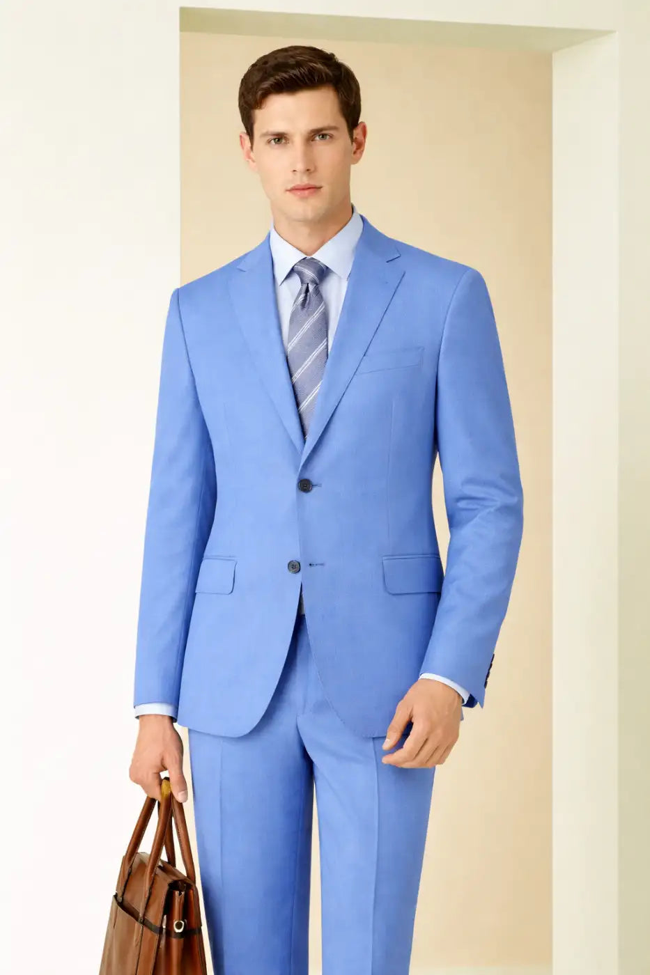 Men’s Sky Blue Suit – Super 110’s Wool 280g | Luxury Tailored Wedding, Summer & Formal Suit