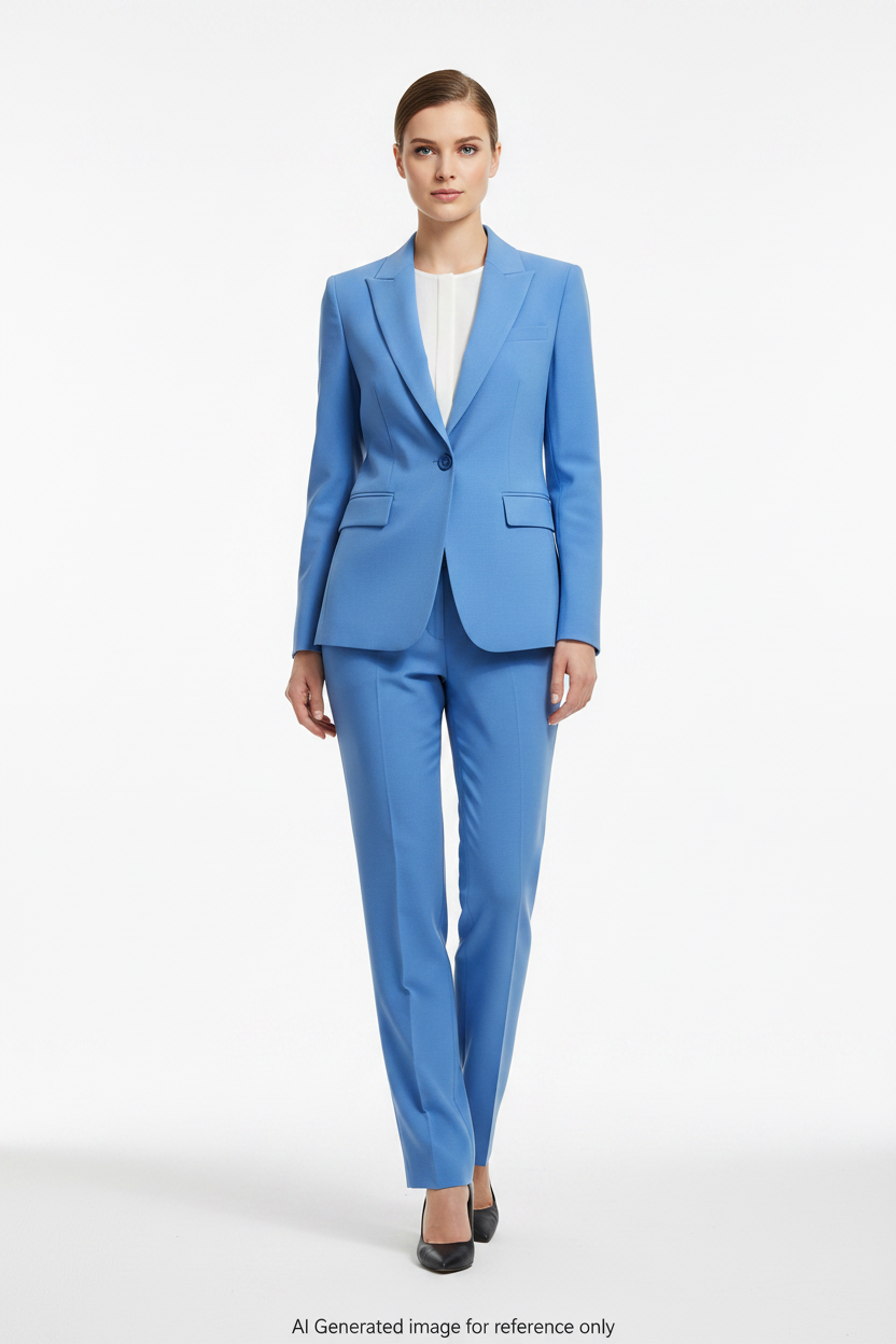 Sky Blue Super 110's Wool – 280g | Bespoke Women's Suit & Separates