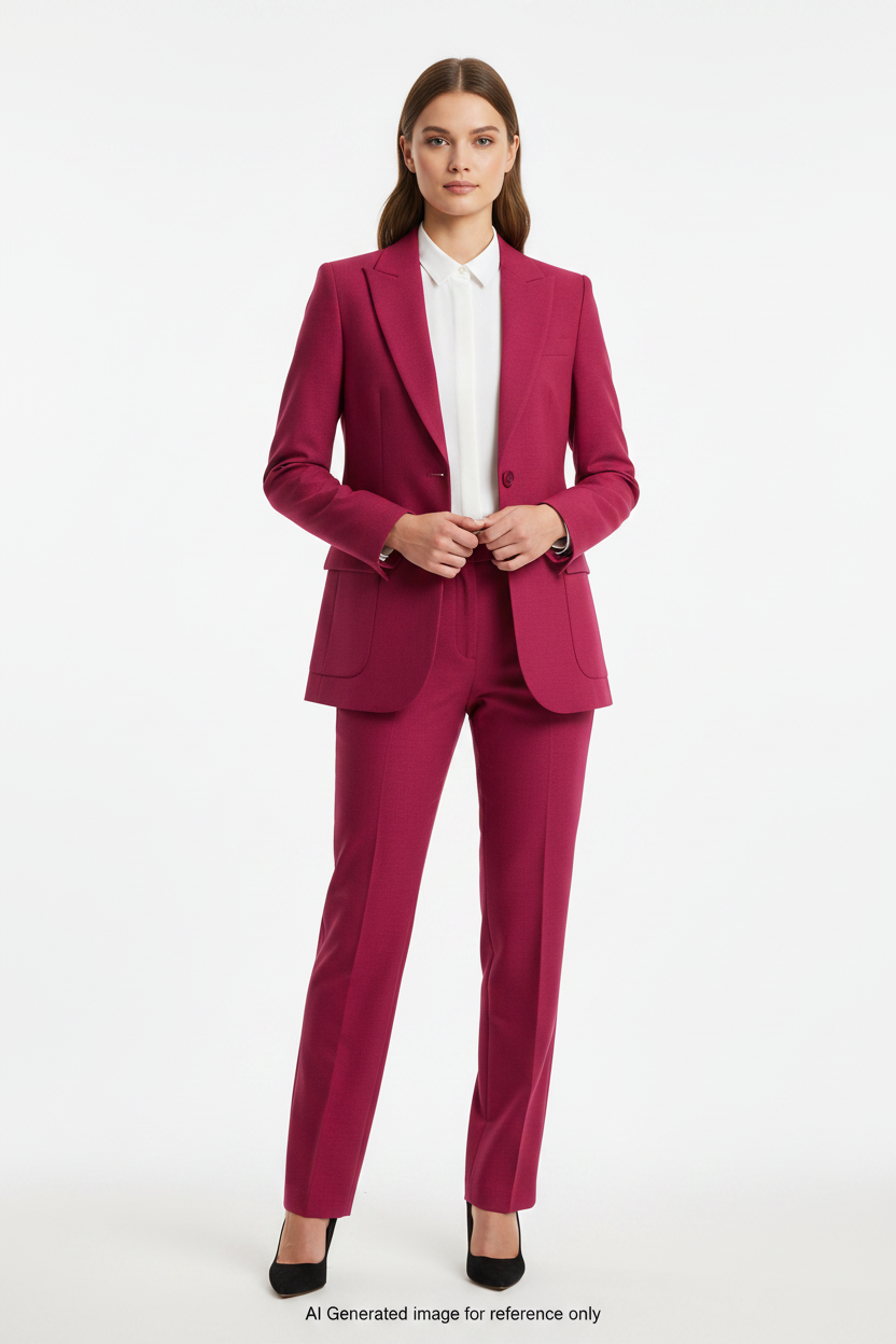 Dark Pink Super 110's Wool – 300g | Bespoke Women's Suit & Separates