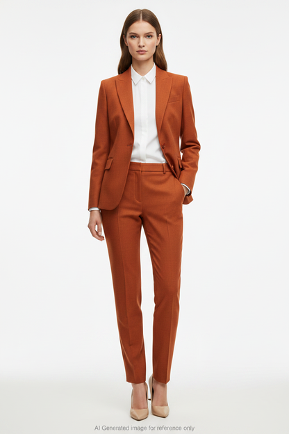Burnt Orange Super 110's Wool – 330g | Bespoke Women's Suit & Separates