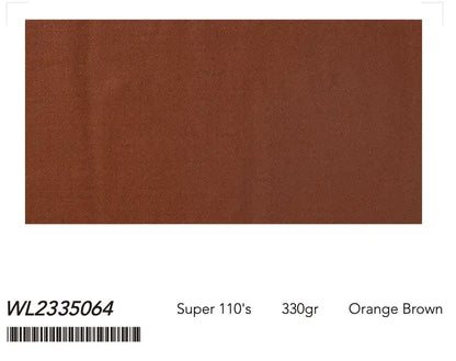Men’s Orange Brown Suit – Super 110’s Wool 330g | Luxury Heavyweight Tailored Wedding & Statement Suit