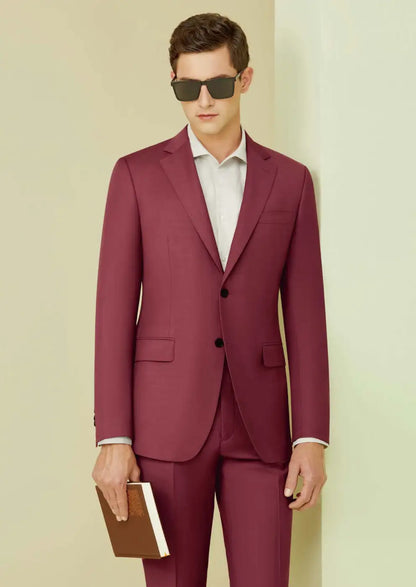 Men’s Maroon Suit – Super 110’s Wool 300g | Luxury Tailored Wedding, Party & Formal Suit