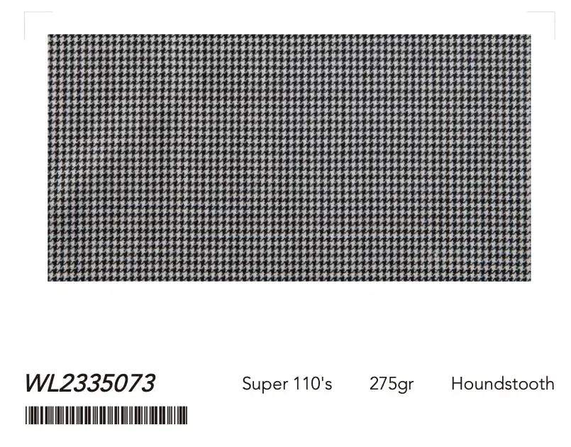 Classic Black & Ivory Houndstooth Super 110’s Double Breated Wool Suit – 275g Heritage Tailoring