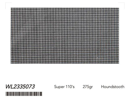Classic Black & Ivory Houndstooth Super 110’s Double Breated Wool Suit – 275g Heritage Tailoring