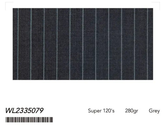 Charcoal Grey Pinstripe Super 120’s Double Breasted Wool Suit – 280g Executive Tailoring