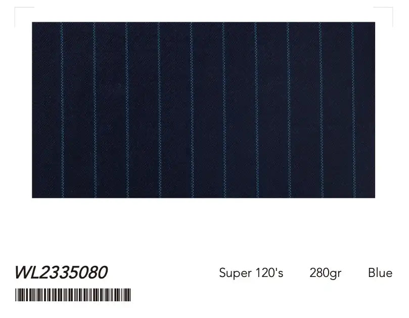 Midnight Blue Pinstripe Super 120’s Double Breasted Wool Suit – 280g Executive Tailoring
