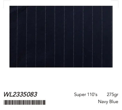 Classic Navy Pinstripe Super 110’s Wool Suit – 275g Timeless Tailoring