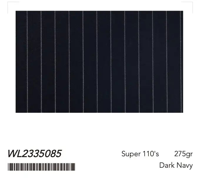 Deep Navy Pinstripe Super 110’s Wool Suit – 275g Executive Tailoring