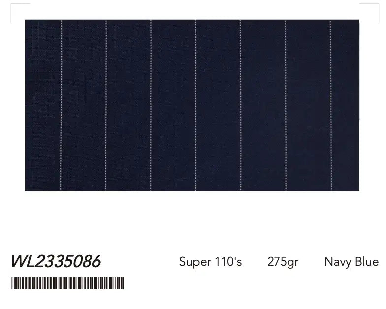 Navy Blue Pinstripe Super 110’s Wool Suit – 275g Contemporary Tailoring