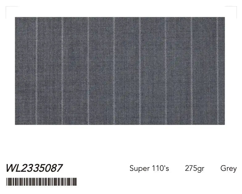Refined Grey Pinstripe Super 110’s Double Breasted Wool Suit – 275g Modern Tailoring