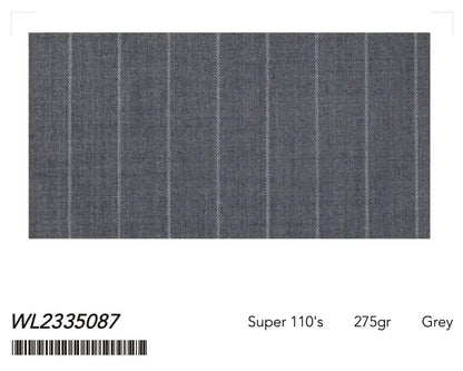 Refined Grey Pinstripe Super 110’s Wool Suit – 275g Modern Tailoring