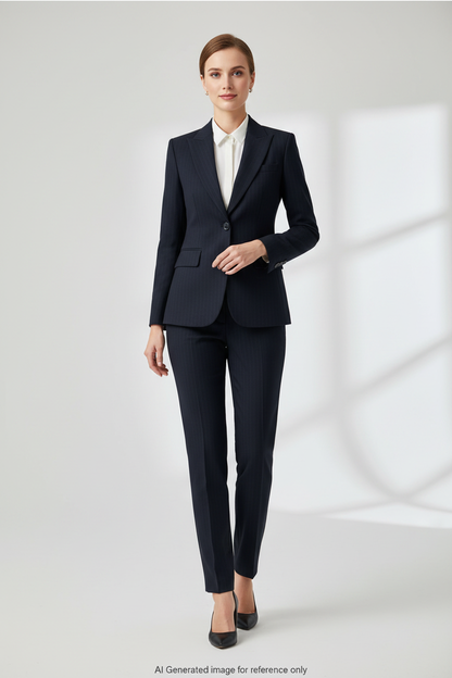 Dark Navy Subtle textured weave Super 110's Wool – 270g | Bespoke Women's Suit & Separates