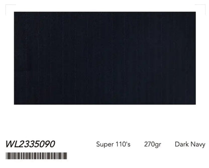 Dark Navy Textured Super 110’s Wool Suit – 270g Refined Tailoring