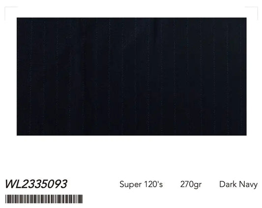 Dark Navy Pinstripe Super 120’s Wool Suit – 270g Premium Tailoring