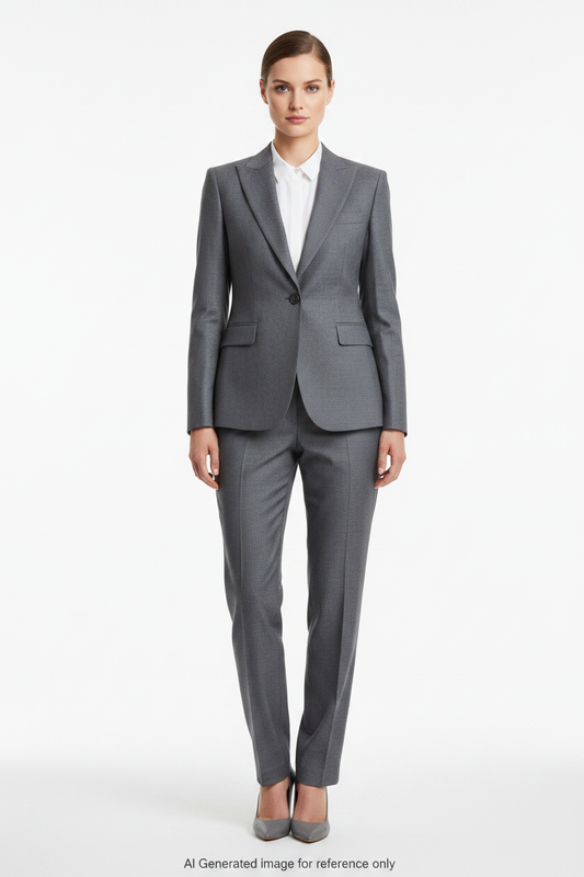 Mid Grey Subtle textured weave Super 120's Wool – 280g | Bespoke Women's Suit & Separates