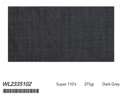 Dark Grey Micro Check Super 110’s Wool Suit – 275g Refined Tailoring