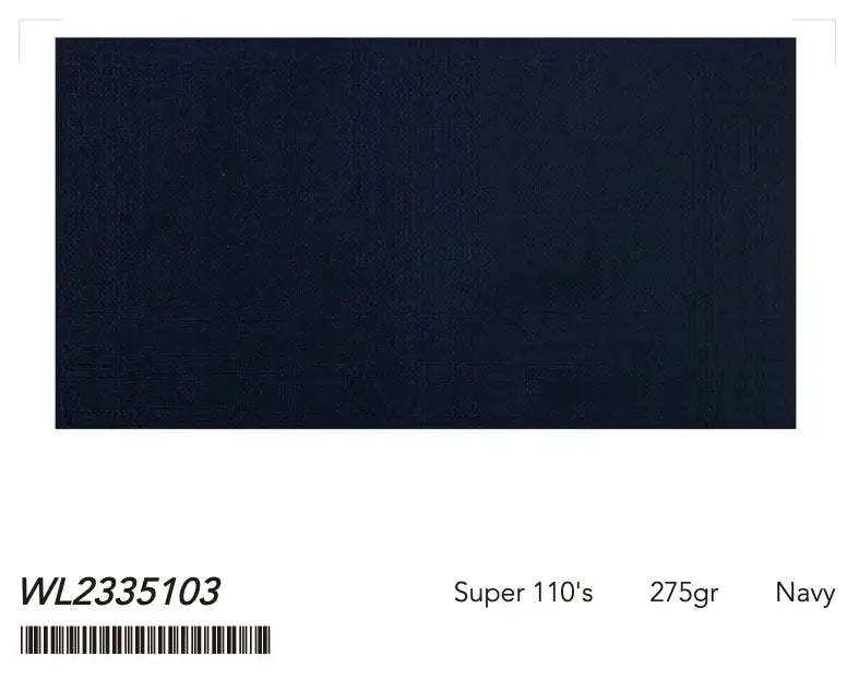 Classic Navy Textured Super 110’s Wool Suit – 275g Refined Tailoring