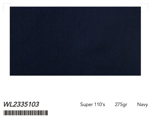 Classic Navy Textured Super 110’s Wool Suit – 275g Refined Tailoring