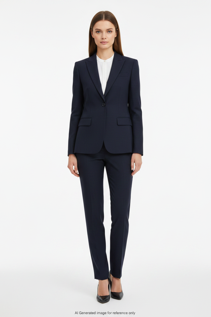Navy Subtle textured weave Super 110's Wool – 275g | Bespoke Women's Suit & Separates