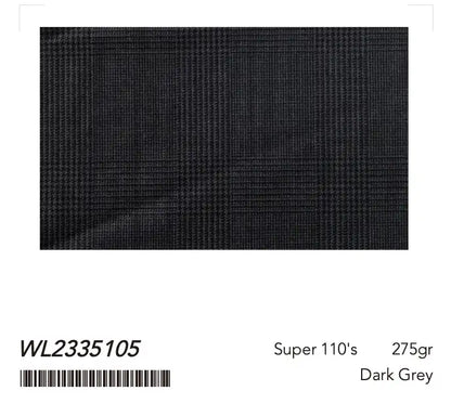 Dark Grey Glen Check Super 110’s Wool Suit – 275g Refined Tailoring