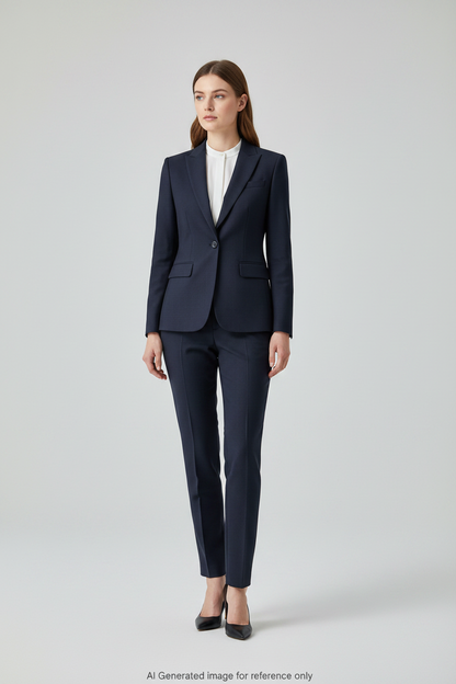 Navy Glen Check Super 110's Wool – 275g | Bespoke Women's Suit & Separates