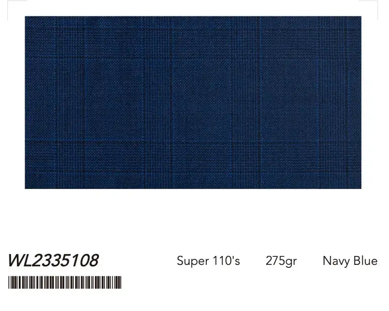 Navy Windowpane Super 110’s Wool Suit – 275g Modern Tailoring