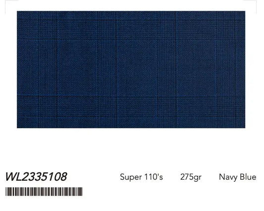 Navy Windowpane Super 110’s Wool Suit – 275g Modern Tailoring